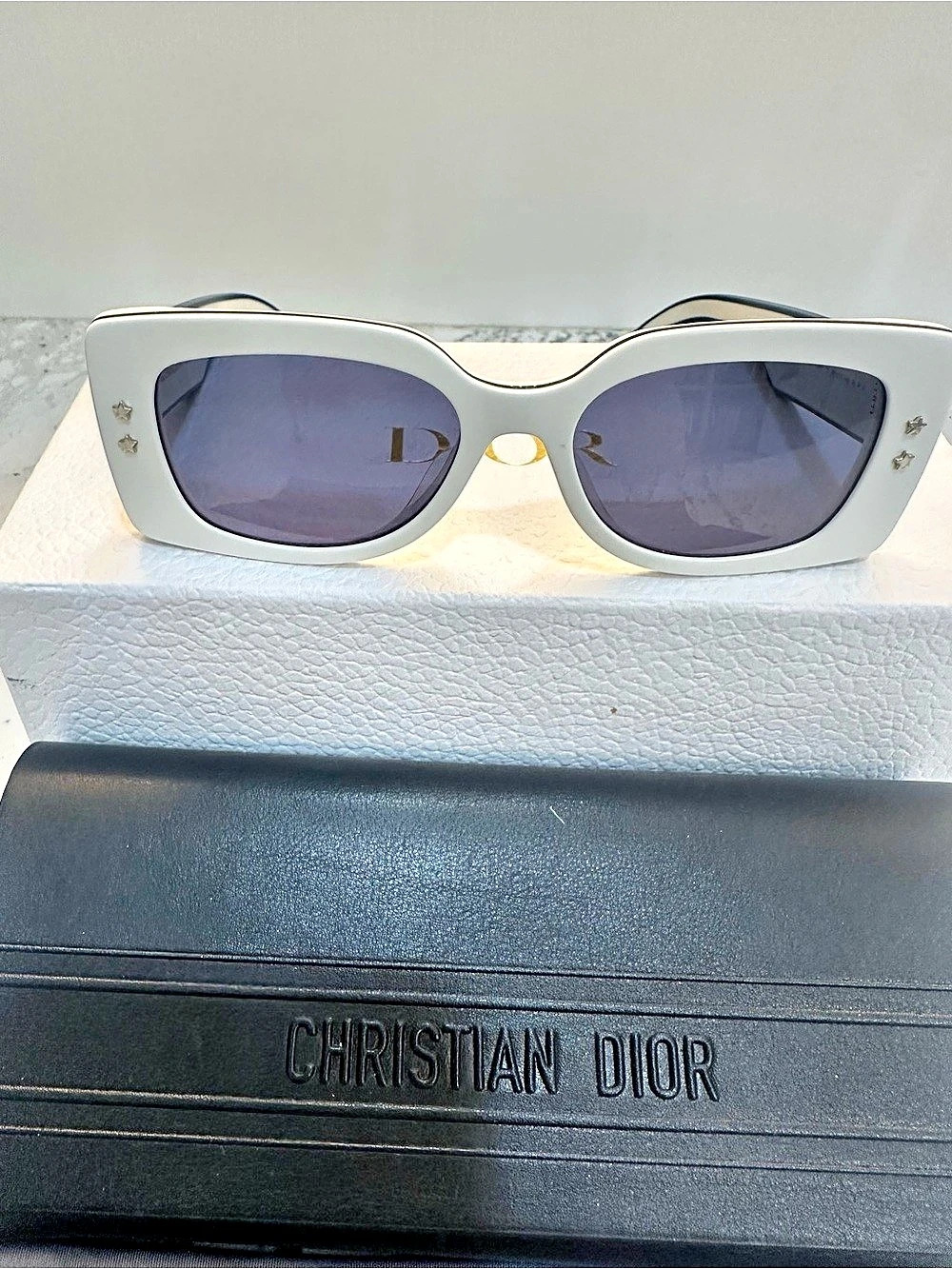 Dior White & Navy Sunglasses